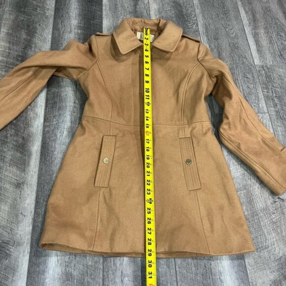 Michael Kors Tan Wool Pea Coat Jacket - Picture 15 of 16